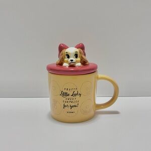 Rare HTF Disney Lady & The Tramp Small Mug with Lid Japan